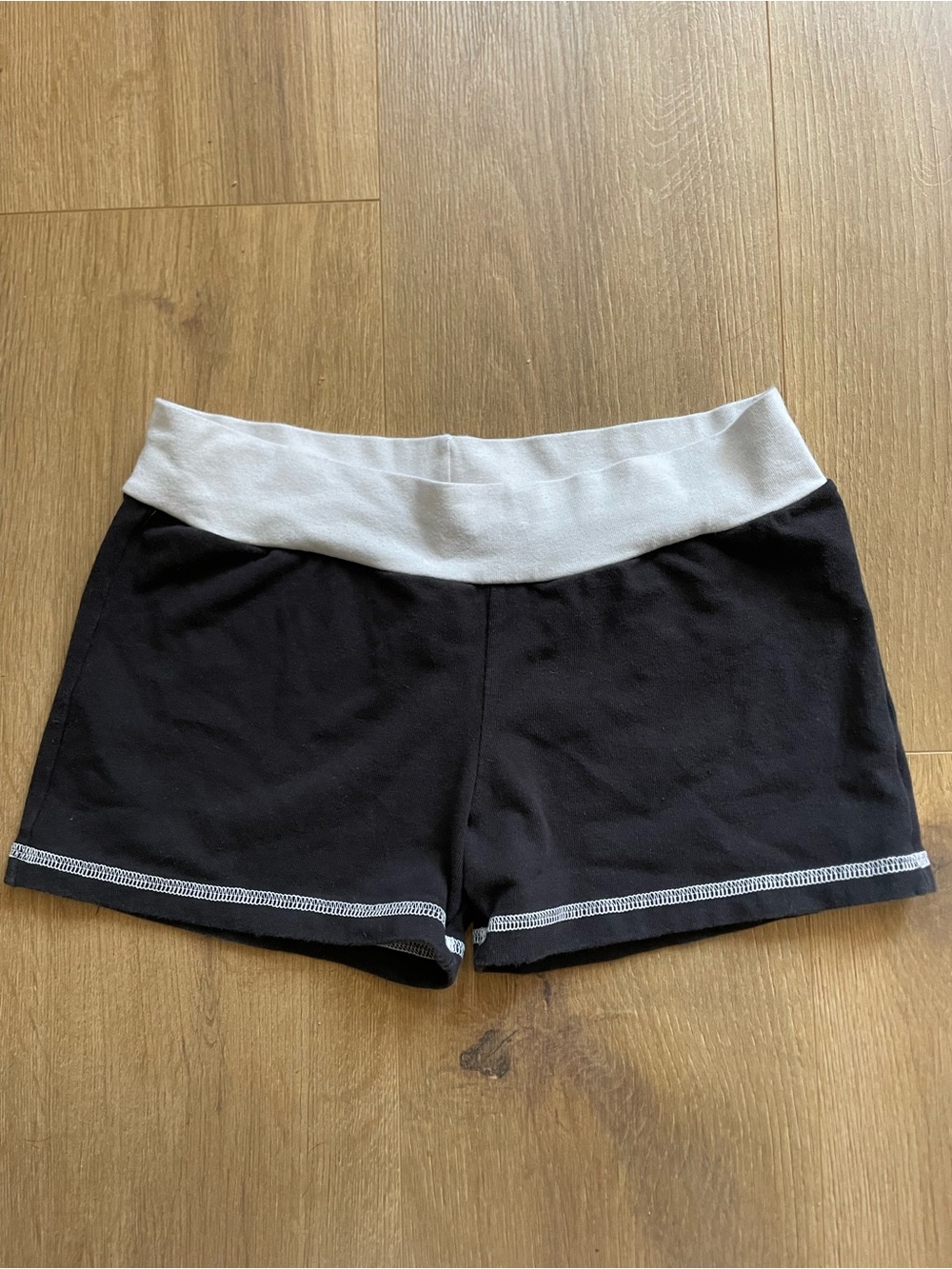 Brandy Melville Black Bike Shorts with White Waistband